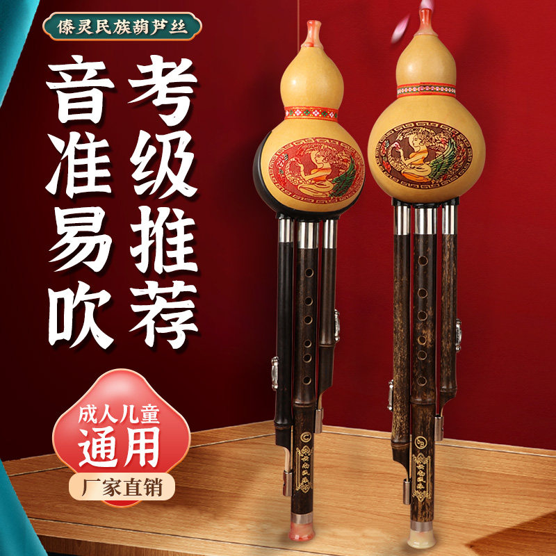 葫芦丝乐器C调学生初学专用降B儿D童成人专业演奏型防摔紫竹葫芦