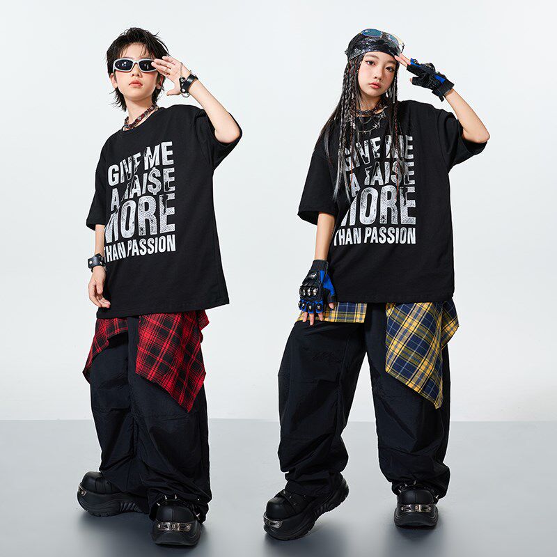 儿童街舞潮服演出服男童套装hipBhop童装幼儿嘻哈架子鼓爵士舞走