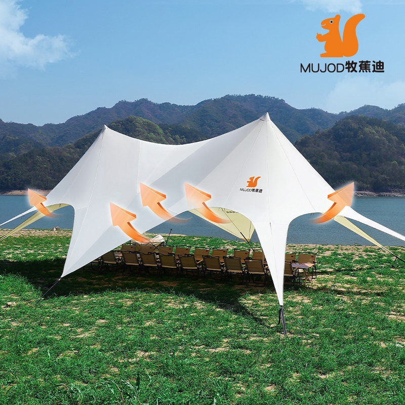 超大天幕帐篷户i外露营莲花云顶单峰双峰八爪鱼帐篷营地万重山天
