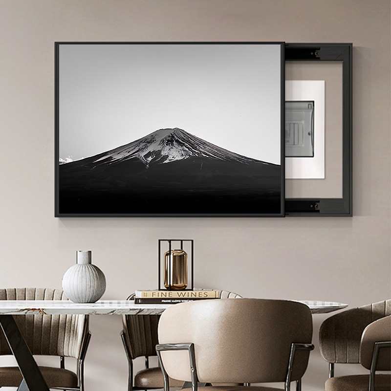 电表箱装饰画黑白时尚潮流配电箱装饰画抽象画免打孔电闸盒壁画图片
