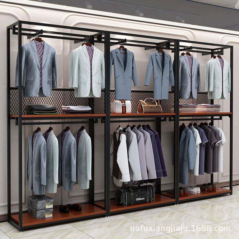 服装店展示架室内立式挂衣架男装店铁架子衣柜网红店装饰衣服货架