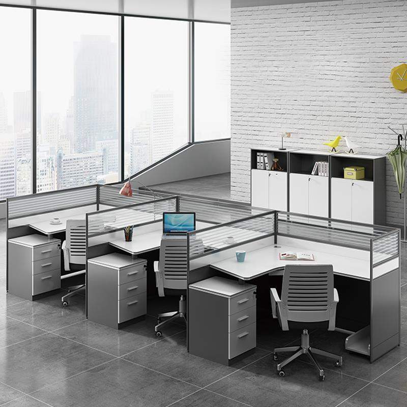 职员办公室电脑桌屏风办公桌2/4/6人位员工卡位 财务办公桌椅组合