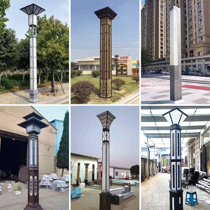 太阳能庭院灯路灯led景观灯3米户外方形柱灯公园广场草地灯草坪灯