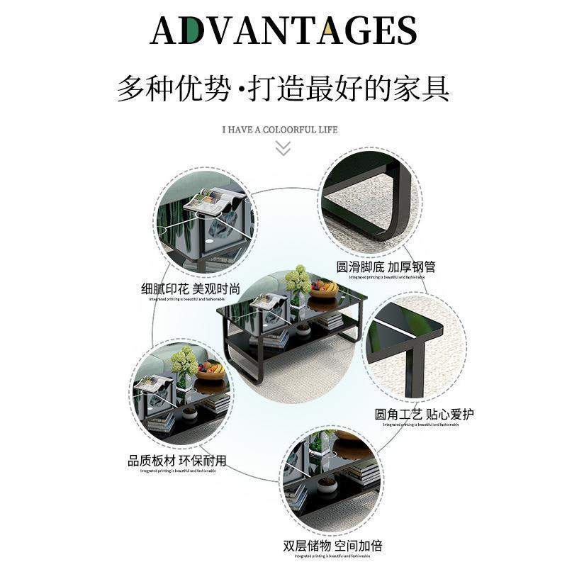 茶几简约现代客厅创意小桌子小户型简易阳台茶桌家用茶台餐桌黑色