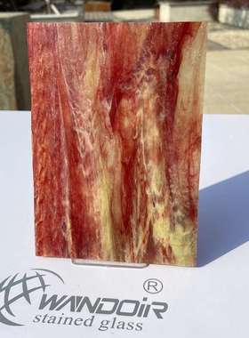 供应各种彩色玻璃 红色麻面磨砂雾面玻璃原片【RB04】