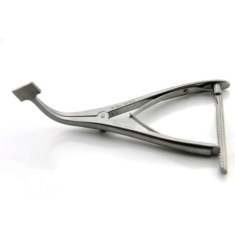 根骨撑开器18.0 cm 外侧网纹 45°圆弯 头宽12mm 高8mm 合拢厚3mm