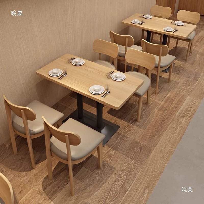 餐饮桌椅实木编藤小吃奶茶烧烤快餐厅火锅粉面馆日料饭店凳子商用