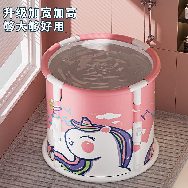 折叠泡澡桶免安装大人泡澡桶简易浴桶带盖恒温巨厚伸缩洗澡桶圆形