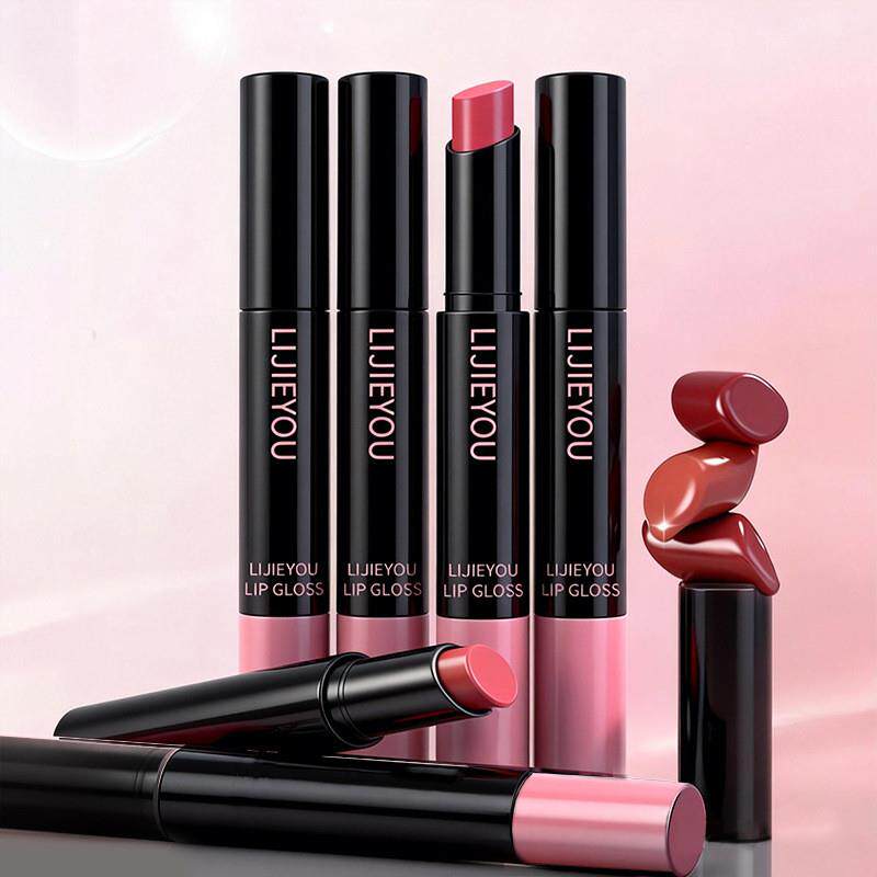 镜面口红水润固体唇蜜水光唇冻镜面不易掉色水润唇中英文外贸跨境