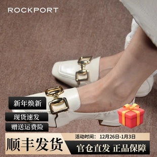 一脚蹬平底真羊皮鞋 2025夏新浅口单鞋 子 乐步休闲女鞋 Rockport