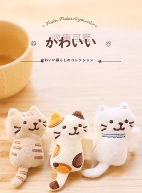 女生礼物小猫陪我上学书包肩帆布包带挂件安全带装饰公仔玩偶