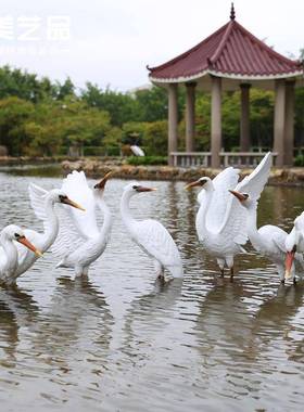 璃钢雕塑厂家司户外园林动公物白鹭树脂工艺品摆玻件手工BL0001艺