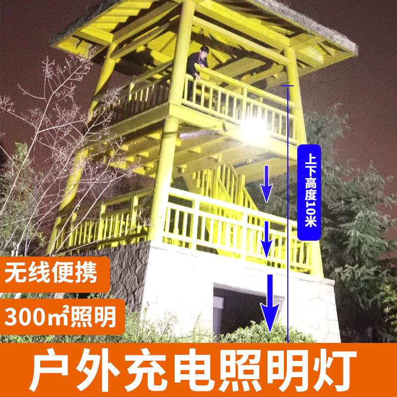 (巨亮款)充电应急投光灯LED强光露营灯地摊灯户外工地照明灯