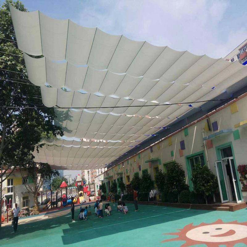 天江苏幼儿园遮操场电动阳帘高日晒料露泳池5防晒遮阳布棚阳光房