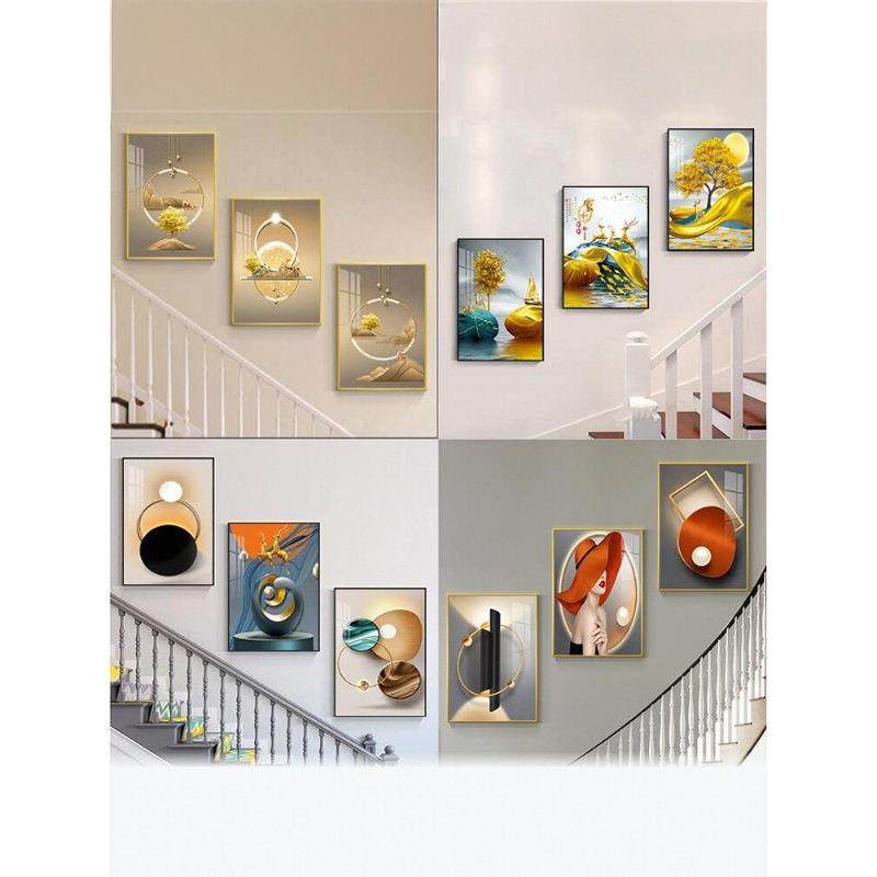 复式梯间装饰画画楼走廊YVT过道墙面挂现景代简约沙发背三联壁画,鲜花速递/花卉仿真/绿植园艺,其它园艺用品,淘宝优惠券,粉丝福利购,淘宝优惠卷