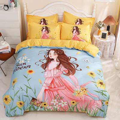 通风床四件套宝W183加厚磨亲大版儿童可卡爱床笠单学生宿舍毛三件