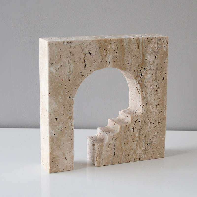 极简现代黄洞石大理石步拱门样梯FSB558创意摆件板间电视柜示展架,家居饰品,装饰摆件,淘宝优惠券,粉丝福利购,淘宝优惠卷