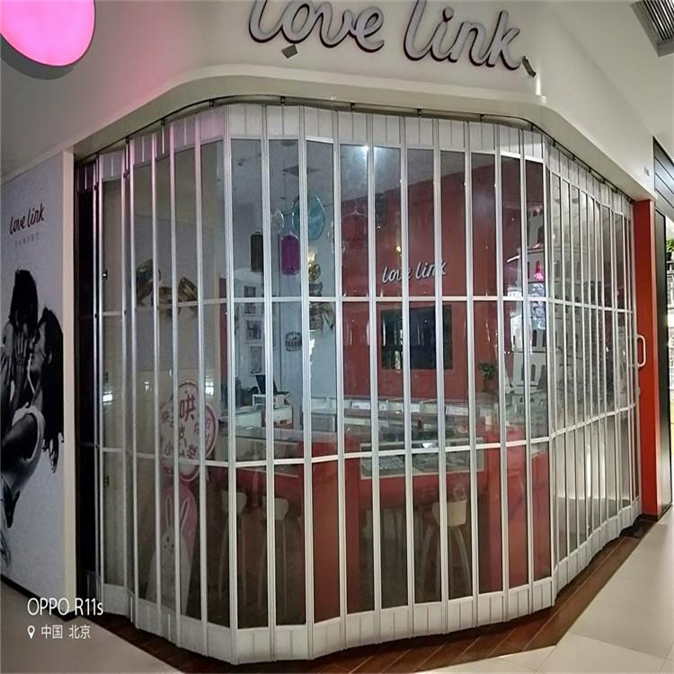 商店手动吊推轨拉折叠水晶门隔断式防盗195闸门铺安全场防盗