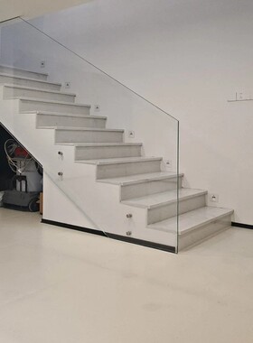 侧装梯栏杆不锈扶IAW手双钢板楼楼立柱护钢栏钢化玻璃栏杆梯扶手