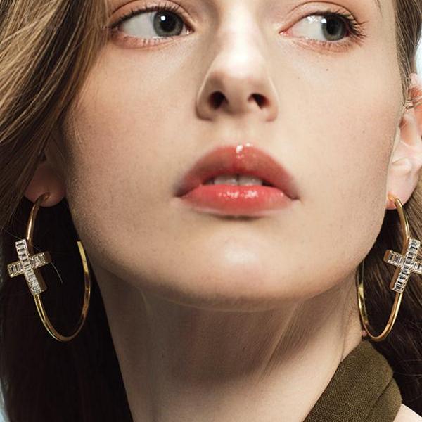 CISSY SHI【dani同款】十字架耳环小众设计感原创高级气质耳饰女