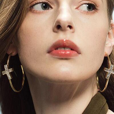 CISSY SHI【dani同款】十字架耳环小众设计感原创高级气质耳饰女