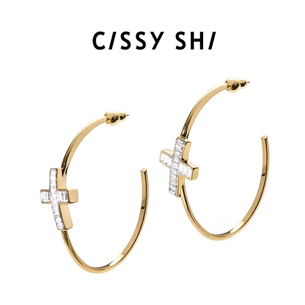 CISSY SHI【dani同款】十字架耳环小众设计感原创高级气质耳饰女