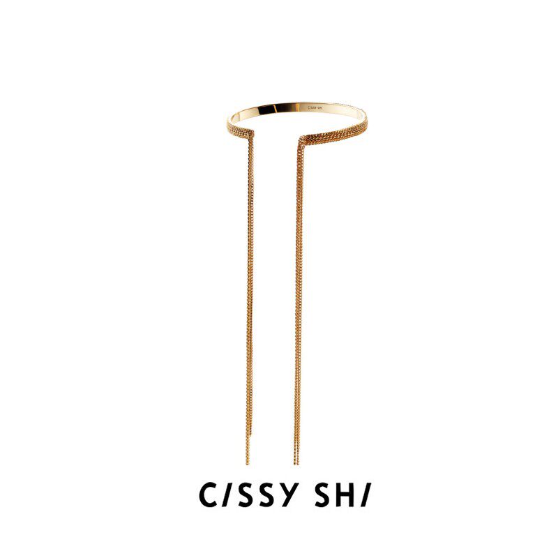 CISSY SHI流苏手镯 金色银色镀18k金白金轻奢小众开口设计手镯