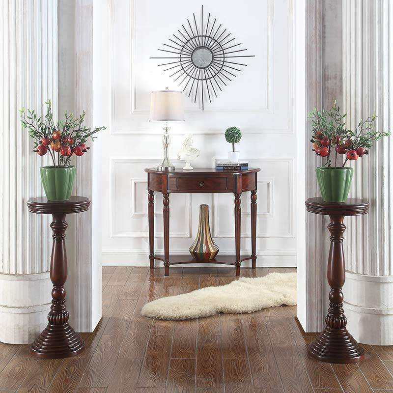 美式木花架花几仿古圆985落地客厅盆景典实架欧式花台室内高脚架,电子/电工,接线端子,淘宝优惠券,粉丝福利购,淘宝优惠卷