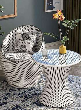 户外庭院阳台桌椅组34845合闲休茶息区布置藤椅休三件套网红二一