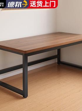 电脑桌台式租21671家用桌办公桌学生书桌学习靠条墙长桌子简易出