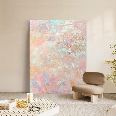 顺丰纯莫NWY兰玄迪奶油风花卉手绘油画抽象画小众艺术客厅装饰关