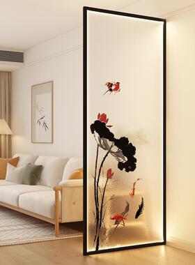 ?轻奢户屏风玻璃断餐客厅入250310隔玄关卫生间浴带室装饰艺术发