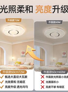奶油112风吸顶温灯形卧室灯主现代简约馨浪漫网红卧新款房间LED圆