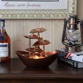 意宝桌面叶元 饰RWLLE创荷D氛围夜 流水喷泉摆件客厅屏风玄关家居装