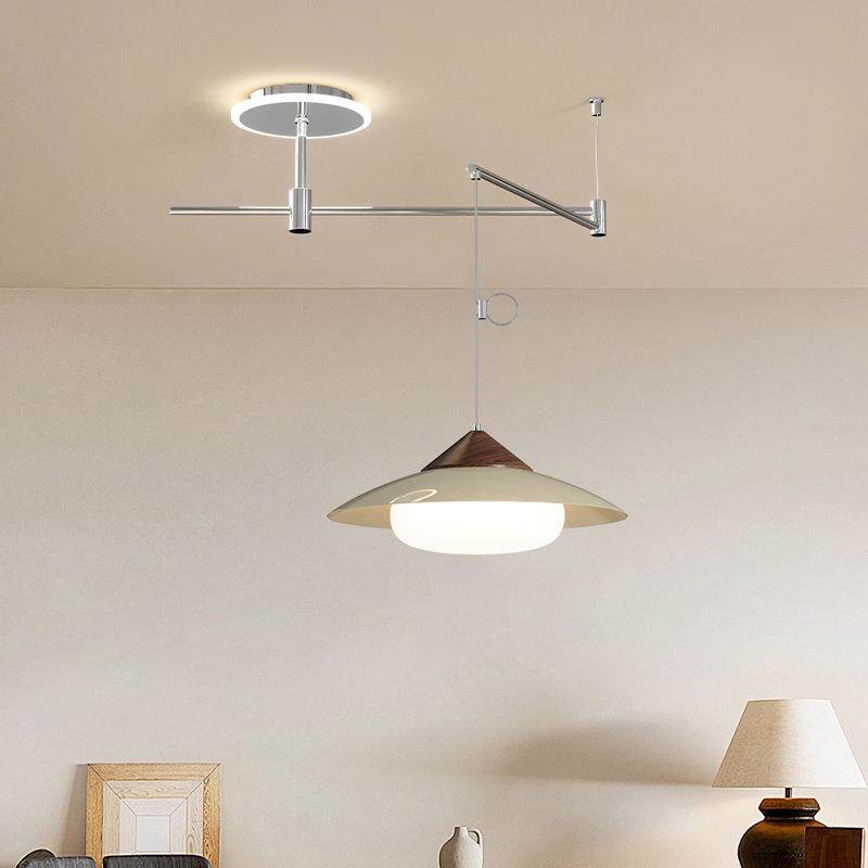 中古风厅吧灯饰法732式奶油可移位餐灯厅饭桌设餐计感具吊摇臂飞