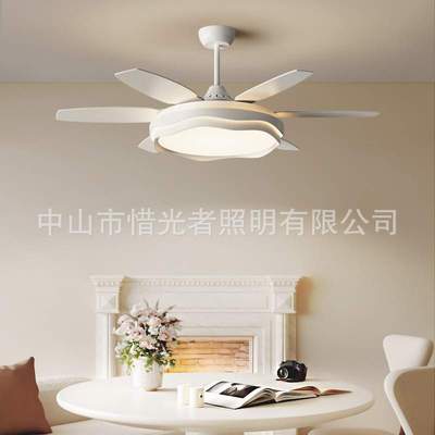 中山风扇灯厂家直销2025新款客厅餐厅大尺寸直叶现代简约复古风扇
