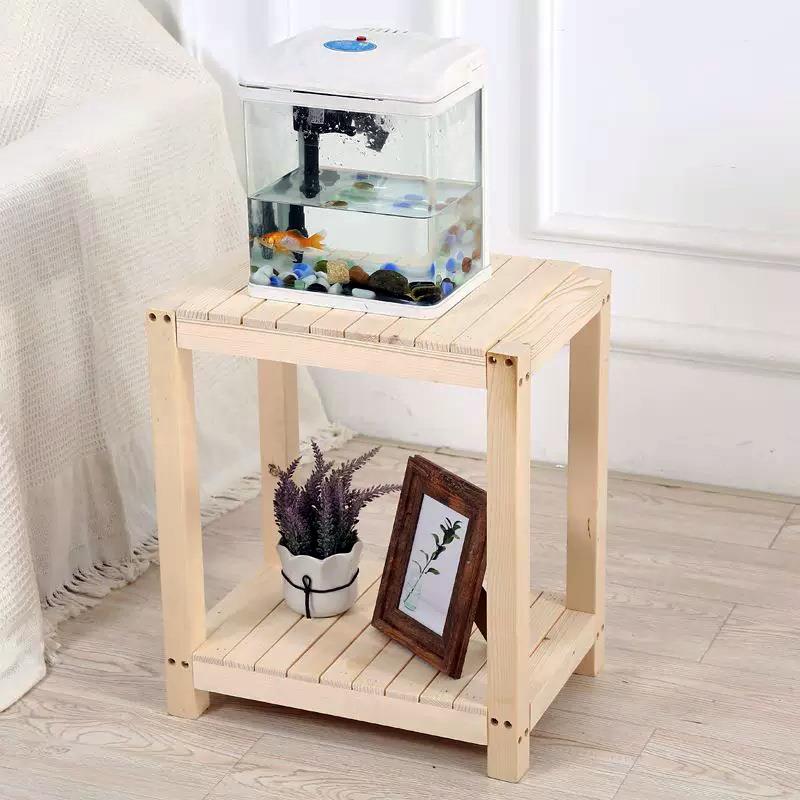 鱼缸架子底置座乌约龟底柜鱼缸架子实木双层简花盆底托水族箱桌物