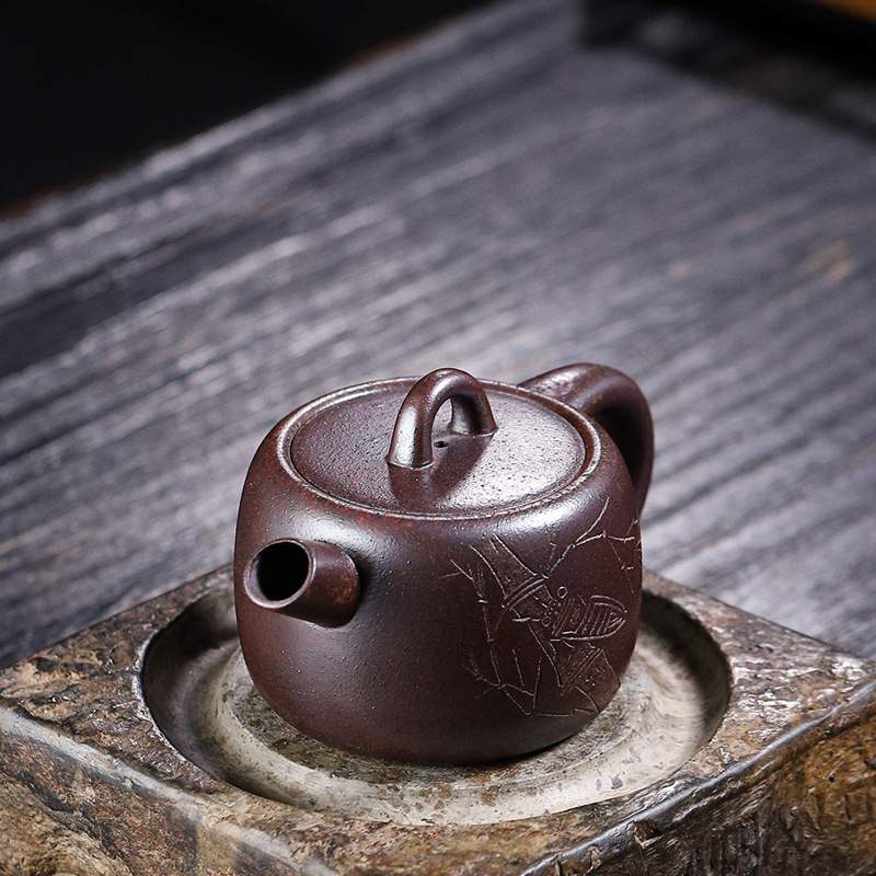宜兴全手工高温柴烧紫砂壶内推球孔出水 炮嘴井栏泡茶壶一件起批