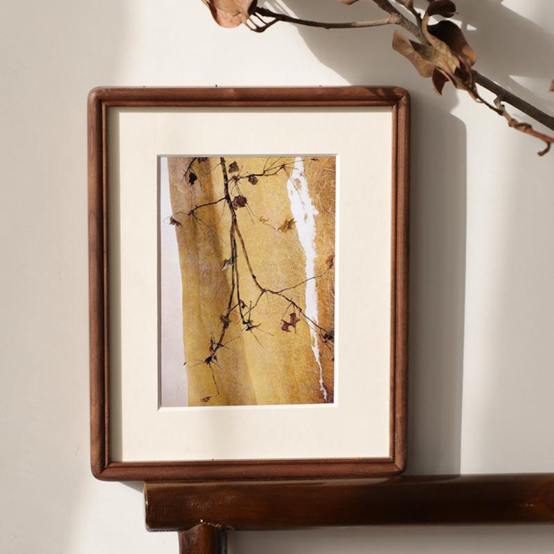 复古木相框摆台8寸长形方中艺术装饰画相框书房实客412榫卯古厅挂