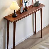 批北美黑式 胡RPO木实木玄关桌入户桃正对案门条几新中极简超窄供