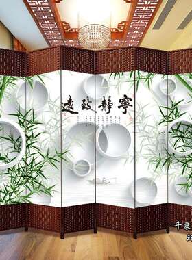 厅中式屏风隔断客202QXK6新款简易卧室遮挡帘板折叠移动用家办公