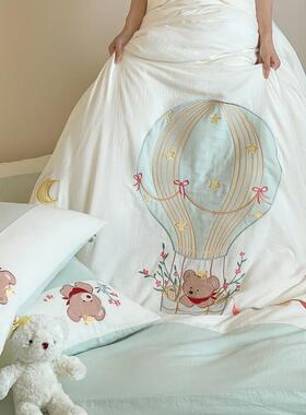 纯卡肤棉双上层纱四件套床单床用品三件套儿童通柔软亲家SMG22KZ