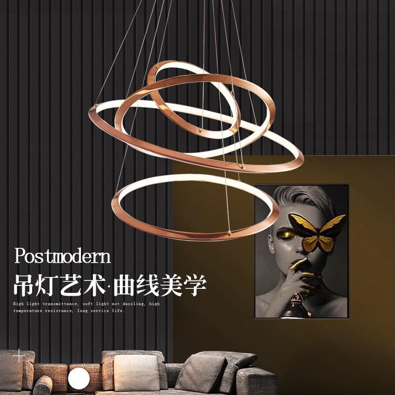 复式楼客厅吊灯科d挑空技轻l奢简约大44气上档次设计师e灯跨境极