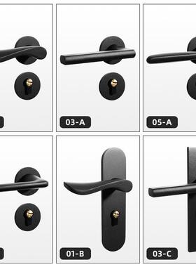 黑色分锁卧室01A磁吸静音体门锁实木门锁用房间门室把家手锁通用