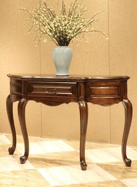 美式关柜实木玄玄关桌子靠墙半墙边柜沙发背几欧ZG-68616式端玄关