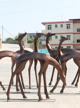 抽象梅花鹿摆件户外玻璃鹿约简现代雕塑园林景观78550饰花园庭院