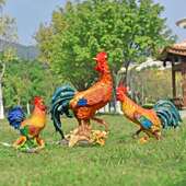 户外公园林景观园饭店公农场仿真雕鸡母鸡动MZZ物塑花园庭院装 饰
