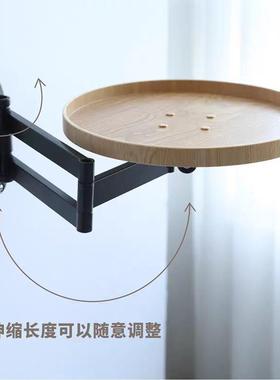 墙上VHR伸缩移一件木质床头折叠小桌收纳悬盘浮可置动物架角几