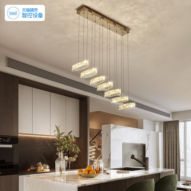 餐厅灯吊灯2新025年水晶餐款厅灯餐桌吊灯简约代大气轻现奢吧14台