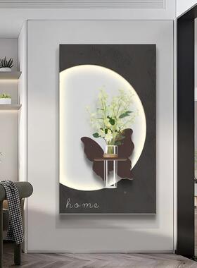 2OMM02新款水培绿植入户玄关装饰画轻奢走廊过道挂壁画约简实画木